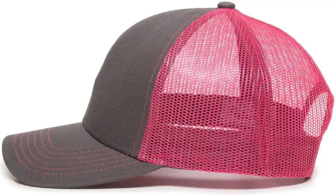 Oc Sports Mbw-600 Team Adjustable Mesh Back Ball Cap - Charcoal Fuchsia - Dark Gray / 6 7/8’’ - 7 1/2’’