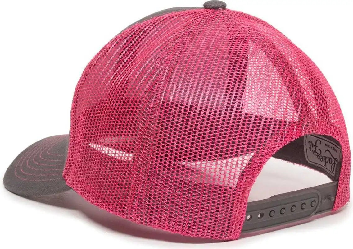 Oc Sports Mbw-600 Team Adjustable Mesh Back Ball Cap - Charcoal Fuchsia - Dark Gray / 6 7/8’’ - 7 1/2’’