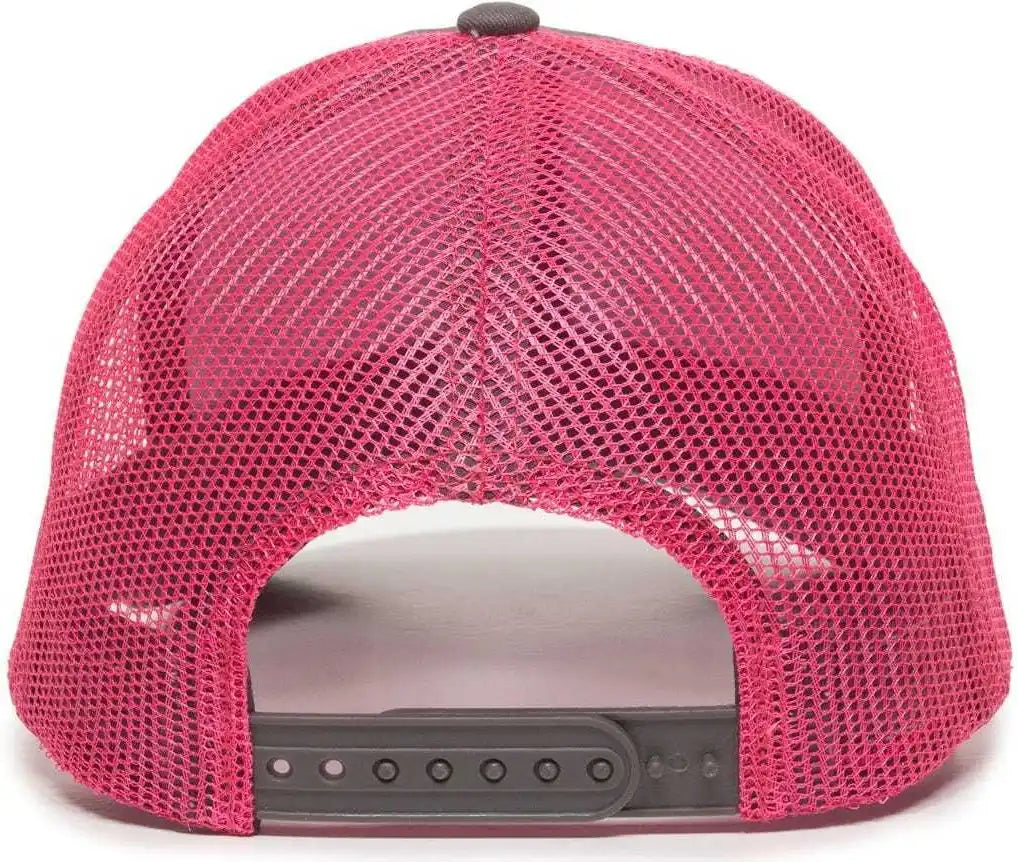 Oc Sports Mbw-600 Team Adjustable Mesh Back Ball Cap - Charcoal Fuchsia - Dark Gray / 6 7/8’’ - 7 1/2’’