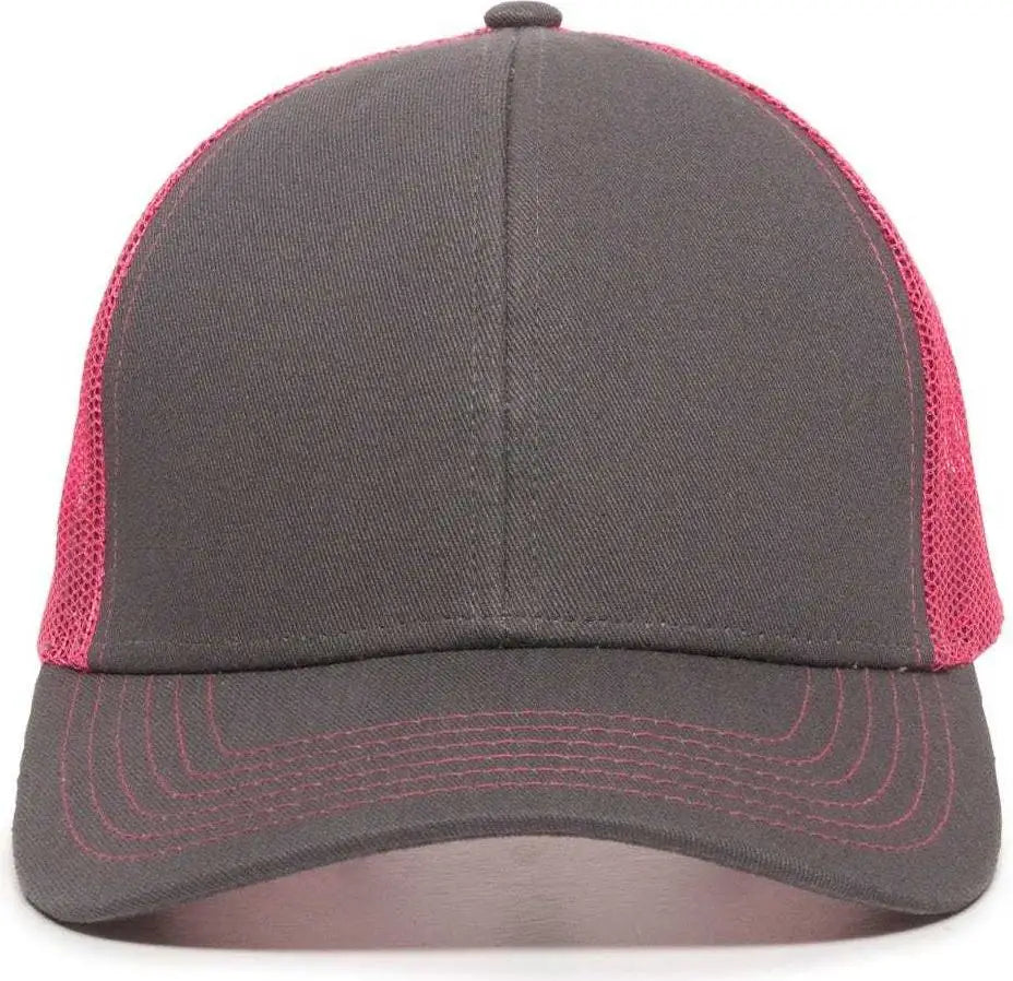 Oc Sports Mbw-600 Team Adjustable Mesh Back Ball Cap - Charcoal Fuchsia - Dark Gray / 6 7/8’’ - 7 1/2’’