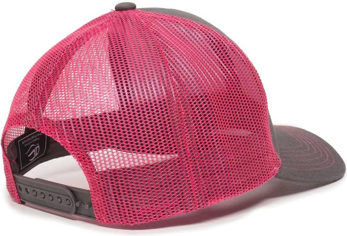 Oc Sports Mbw-600 Team Adjustable Mesh Back Ball Cap - Charcoal Fuchsia - Dark Gray / 6 7/8’’ - 7 1/2’’