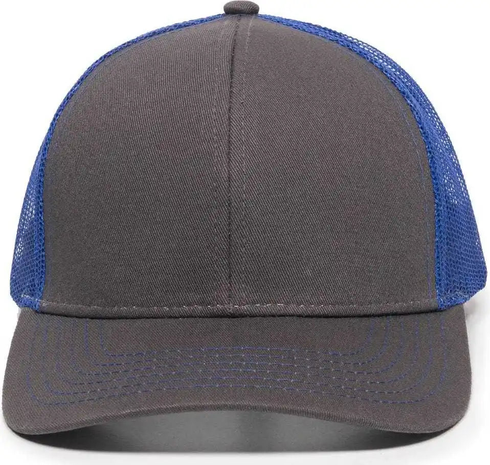 Oc Sports Mbw-600 Team Adjustable Mesh Back Ball Cap - Charcoal Royal - Dark Gray / 6 7/8’’ - 7 1/2’’