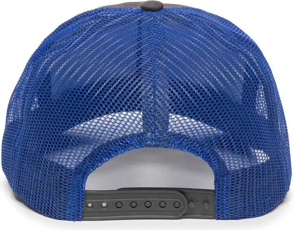 Oc Sports Mbw-600 Team Adjustable Mesh Back Ball Cap - Charcoal Royal - Dark Gray / 6 7/8’’ - 7 1/2’’