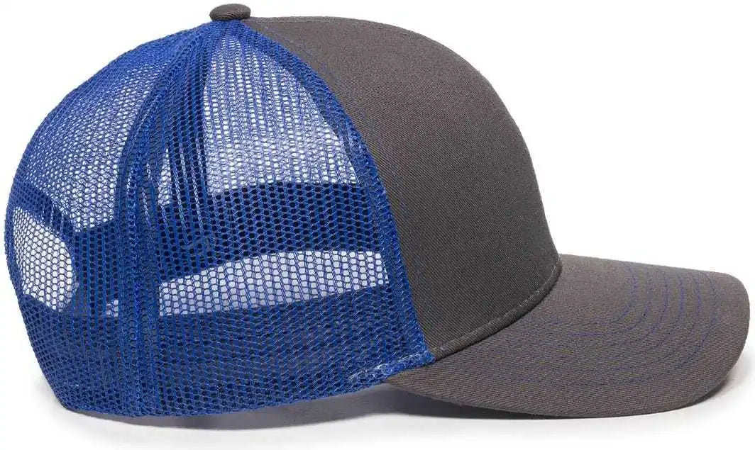 Oc Sports Mbw-600 Team Adjustable Mesh Back Ball Cap - Charcoal Royal - Dark Gray / 6 7/8’’ - 7 1/2’’