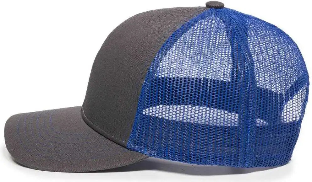 Oc Sports Mbw-600 Team Adjustable Mesh Back Ball Cap - Charcoal Royal - Dark Gray / 6 7/8’’ - 7 1/2’’