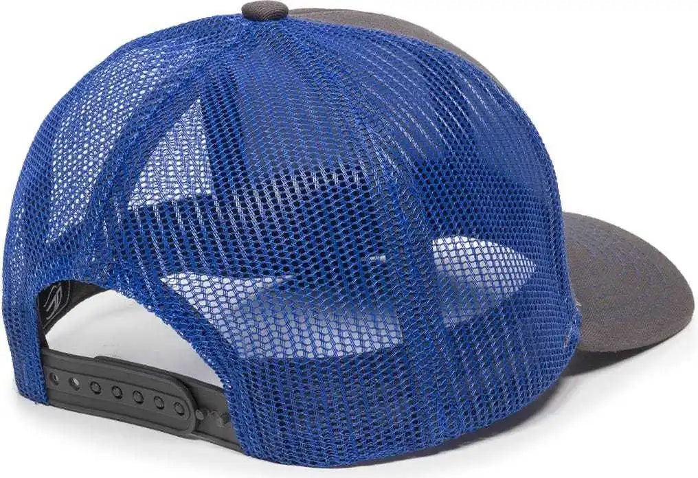 Oc Sports Mbw-600 Team Adjustable Mesh Back Ball Cap - Charcoal Royal - Dark Gray / 6 7/8’’ - 7 1/2’’