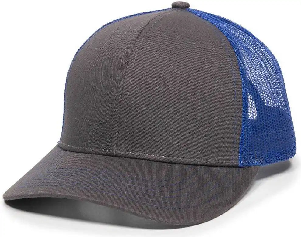 Oc Sports Mbw-600 Team Adjustable Mesh Back Ball Cap - Charcoal Royal - Dark Gray / 6 7/8’’ - 7 1/2’’