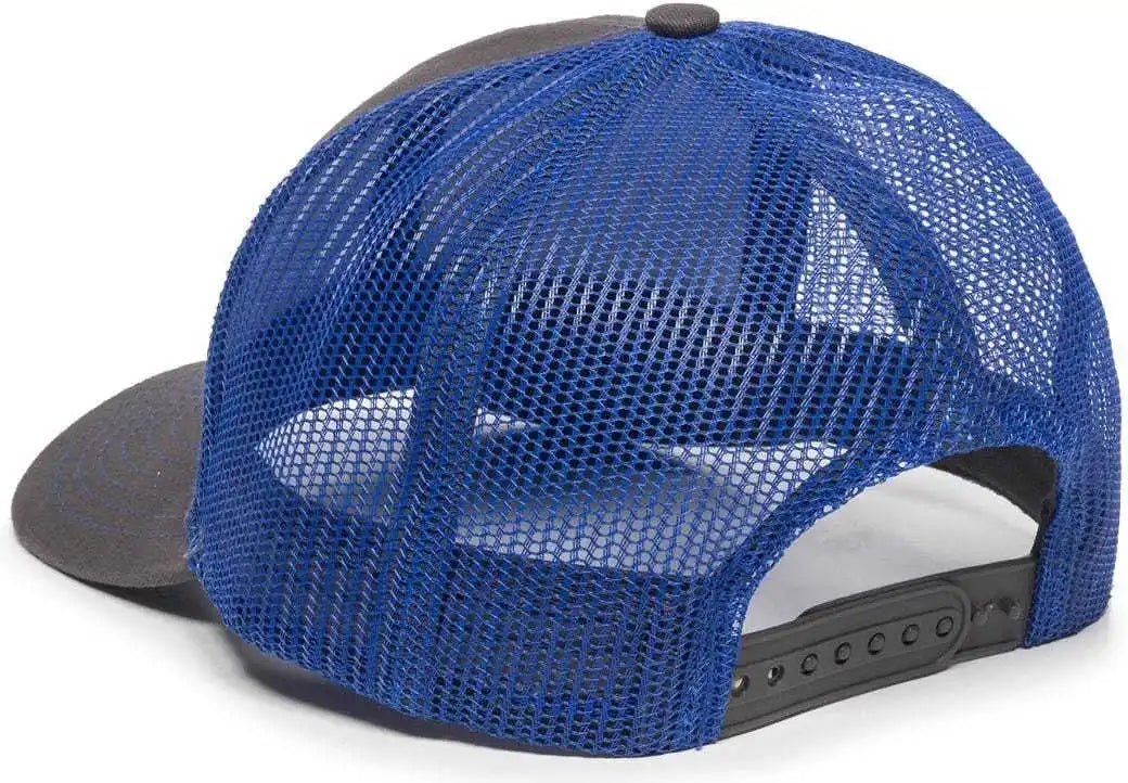 Oc Sports Mbw-600 Team Adjustable Mesh Back Ball Cap - Charcoal Royal - Dark Gray / 6 7/8’’ - 7 1/2’’