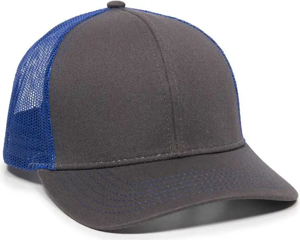 Oc Sports Mbw-600 Team Adjustable Mesh Back Ball Cap - Charcoal Royal - Dark Gray / 6 7/8’’ - 7 1/2’’