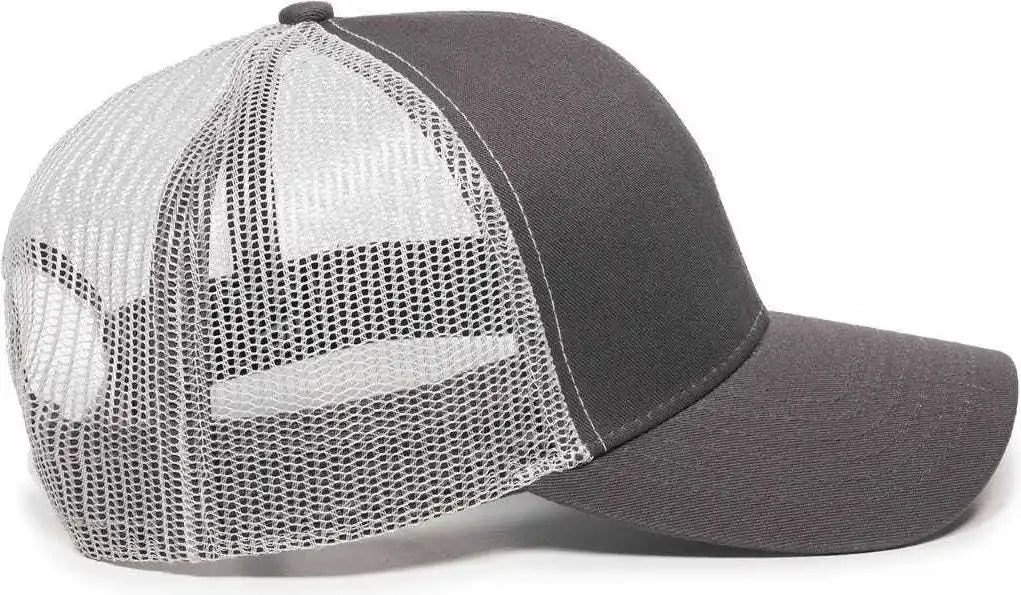 Oc Sports Mbw-600 Team Adjustable Mesh Back Ball Cap - Charcoal White - Dark Gray / 6 7/8’’ - 7 1/2’’