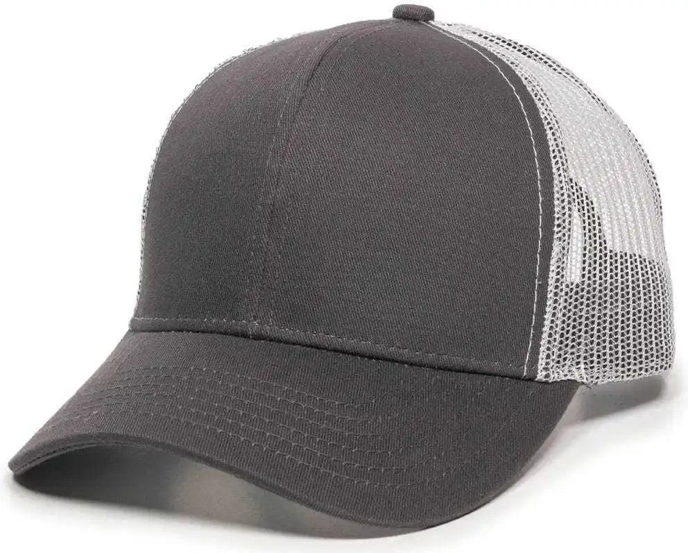 Oc Sports Mbw-600 Team Adjustable Mesh Back Ball Cap - Charcoal White - Dark Gray / 6 7/8’’ - 7 1/2’’
