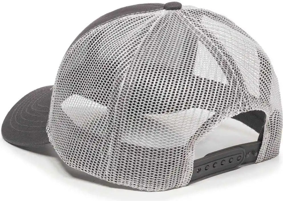 Oc Sports Mbw-600 Team Adjustable Mesh Back Ball Cap - Charcoal White - Dark Gray / 6 7/8’’ - 7 1/2’’