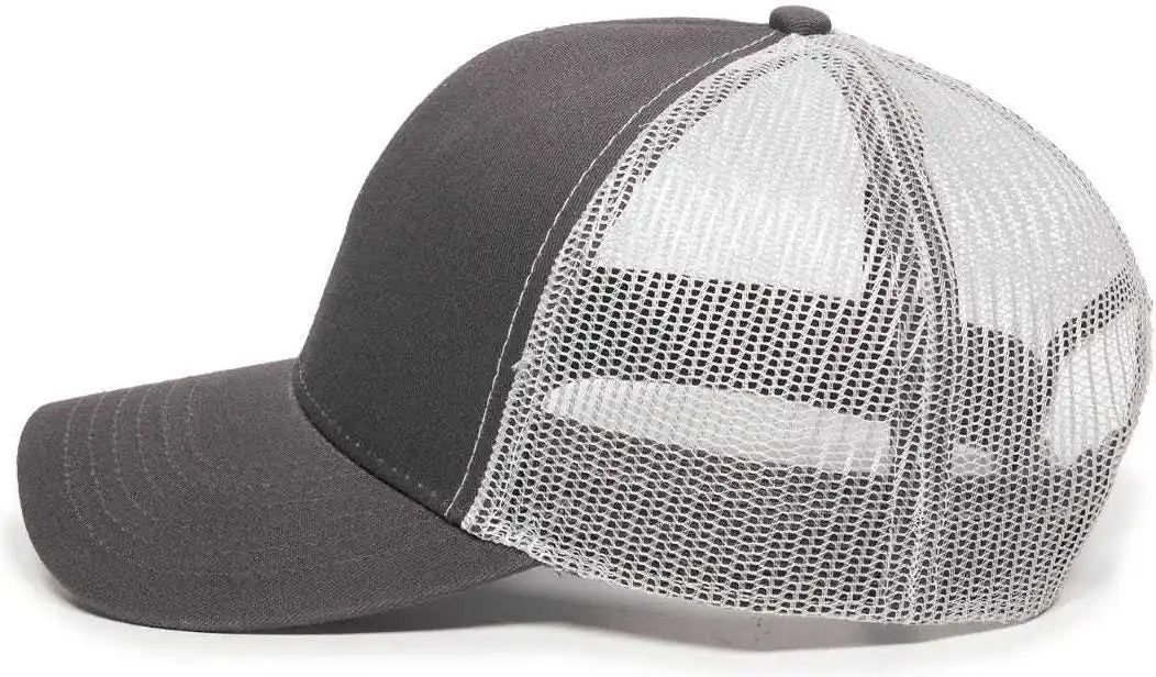 Oc Sports Mbw-600 Team Adjustable Mesh Back Ball Cap - Charcoal White - Dark Gray / 6 7/8’’ - 7 1/2’’