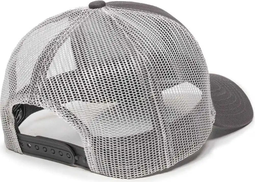 Oc Sports Mbw-600 Team Adjustable Mesh Back Ball Cap - Charcoal White - Dark Gray / 6 7/8’’ - 7 1/2’’