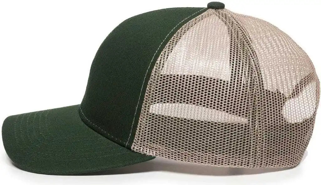 Oc Sports Mbw-600 Team Adjustable Mesh Back Ball Cap - Dk Green Khaki - Forest / 6 7/8’’ - 7 1/2’’