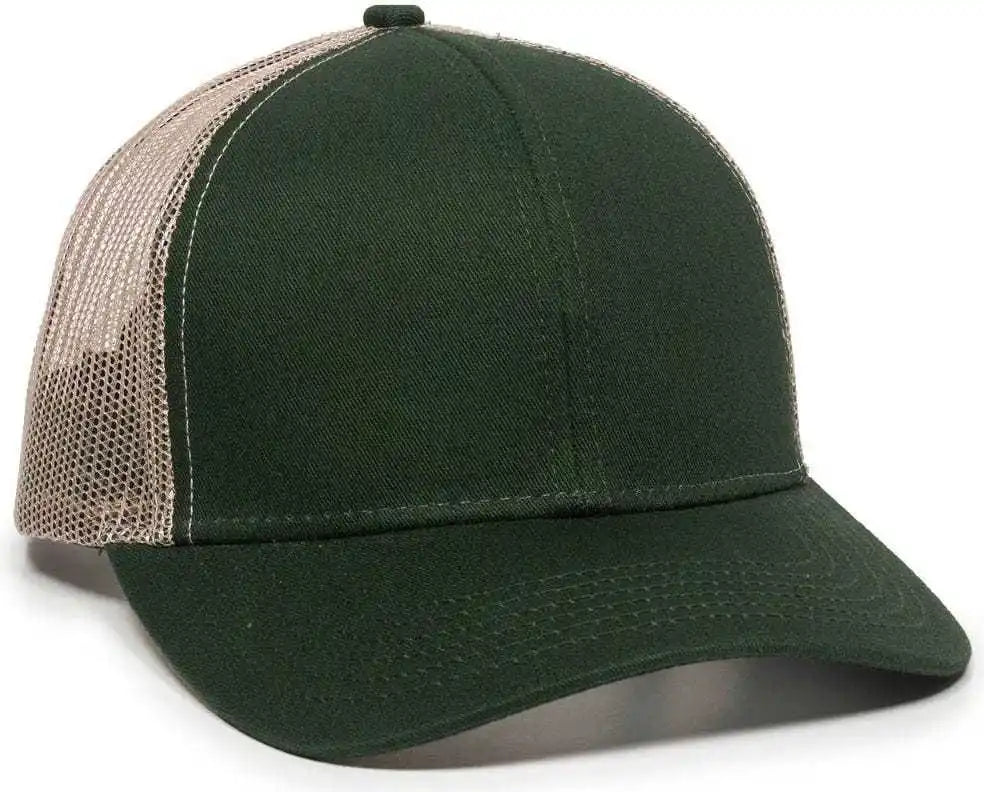 Oc Sports Mbw-600 Team Adjustable Mesh Back Ball Cap - Dk Green Khaki - Forest / 6 7/8’’ - 7 1/2’’