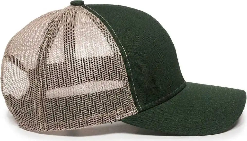 Oc Sports Mbw-600 Team Adjustable Mesh Back Ball Cap - Dk Green Khaki - Forest / 6 7/8’’ - 7 1/2’’