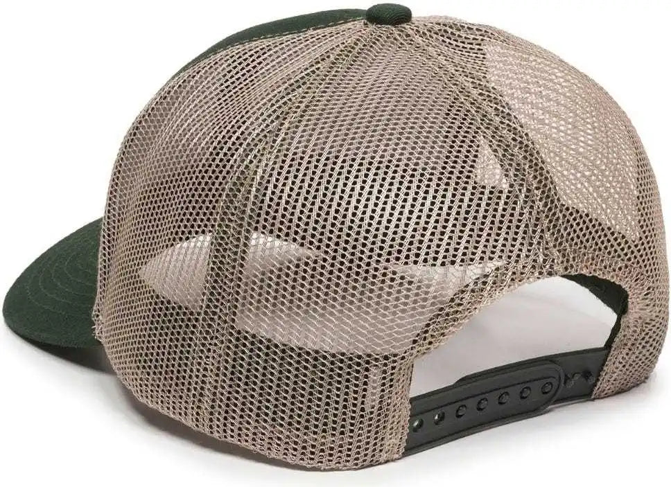 Oc Sports Mbw-600 Team Adjustable Mesh Back Ball Cap - Dk Green Khaki - Forest / 6 7/8’’ - 7 1/2’’