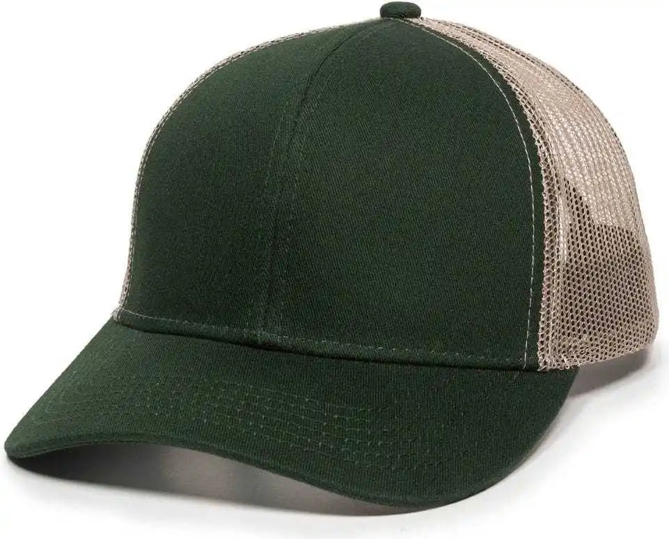 Oc Sports Mbw-600 Team Adjustable Mesh Back Ball Cap - Dk Green Khaki - Forest / 6 7/8’’ - 7 1/2’’