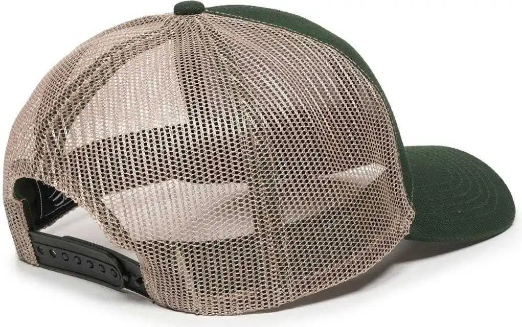 Oc Sports Mbw-600 Team Adjustable Mesh Back Ball Cap - Dk Green Khaki - Forest / 6 7/8’’ - 7 1/2’’