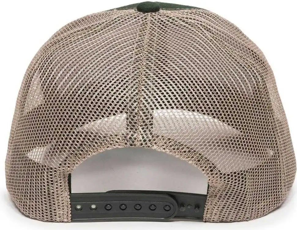 Oc Sports Mbw-600 Team Adjustable Mesh Back Ball Cap - Dk Green Khaki - Forest / 6 7/8’’ - 7 1/2’’