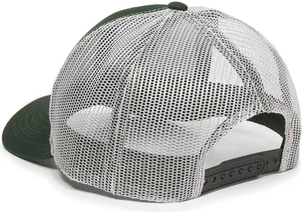Oc Sports Mbw-600 Team Adjustable Mesh Back Ball Cap - Dk Green White - Forest / 6 7/8’’ - 7 1/2’’