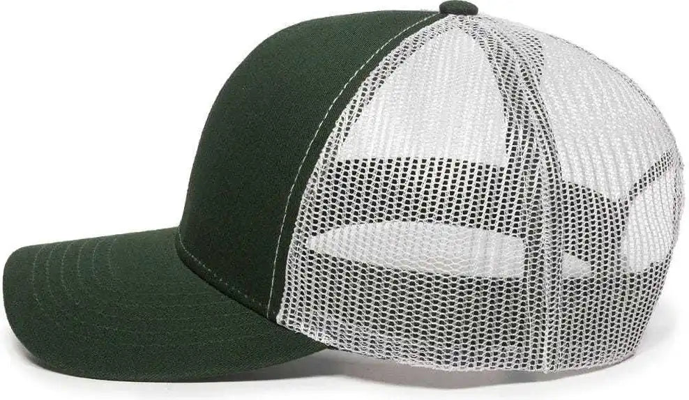 Oc Sports Mbw-600 Team Adjustable Mesh Back Ball Cap - Dk Green White - Forest / 6 7/8’’ - 7 1/2’’