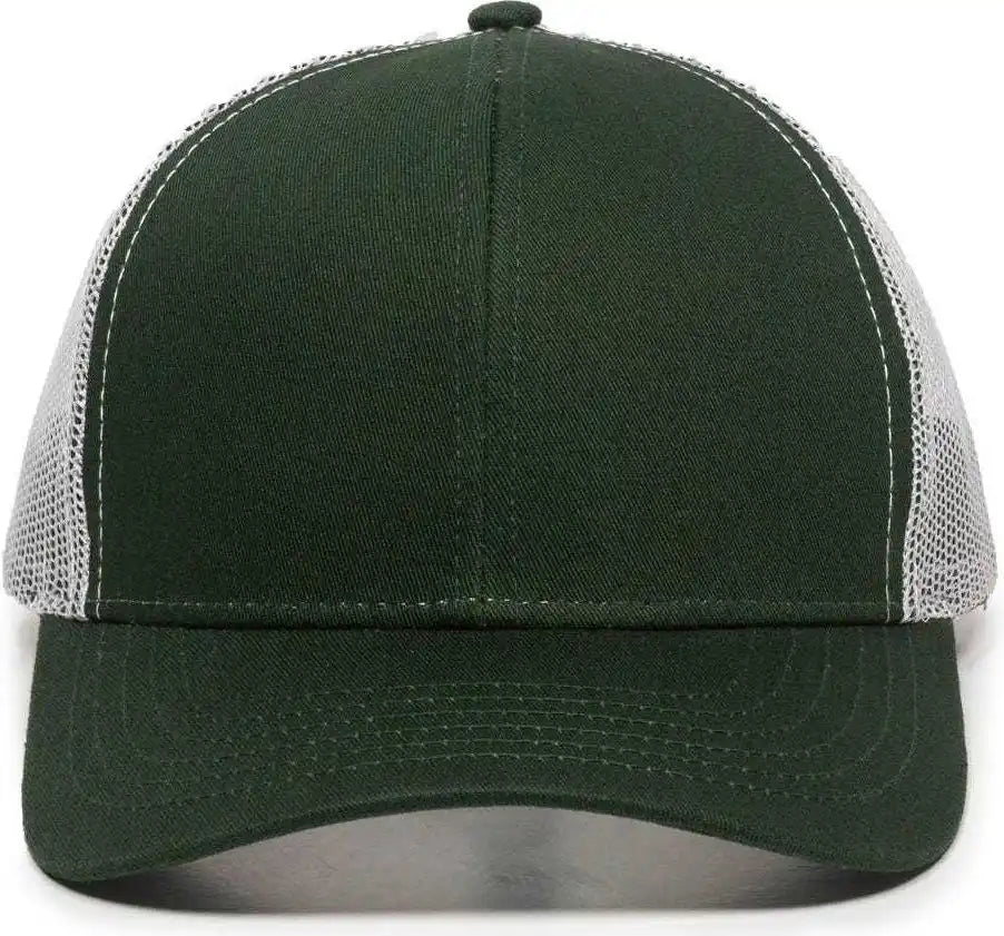 Oc Sports Mbw-600 Team Adjustable Mesh Back Ball Cap - Dk Green White - Forest / 6 7/8’’ - 7 1/2’’