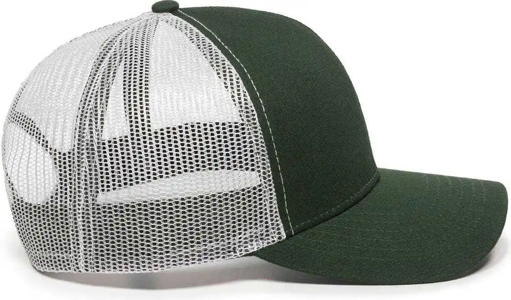 Oc Sports Mbw-600 Team Adjustable Mesh Back Ball Cap - Dk Green White - Forest / 6 7/8’’ - 7 1/2’’