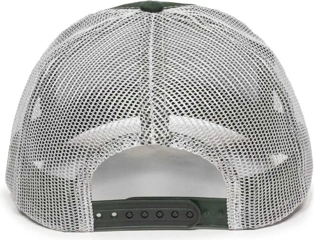 Oc Sports Mbw-600 Team Adjustable Mesh Back Ball Cap - Dk Green White - Forest / 6 7/8’’ - 7 1/2’’
