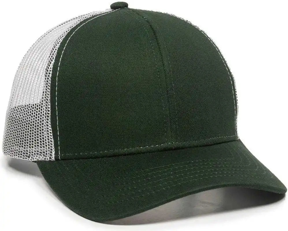 Oc Sports Mbw-600 Team Adjustable Mesh Back Ball Cap - Dk Green White - Forest / 6 7/8’’ - 7 1/2’’