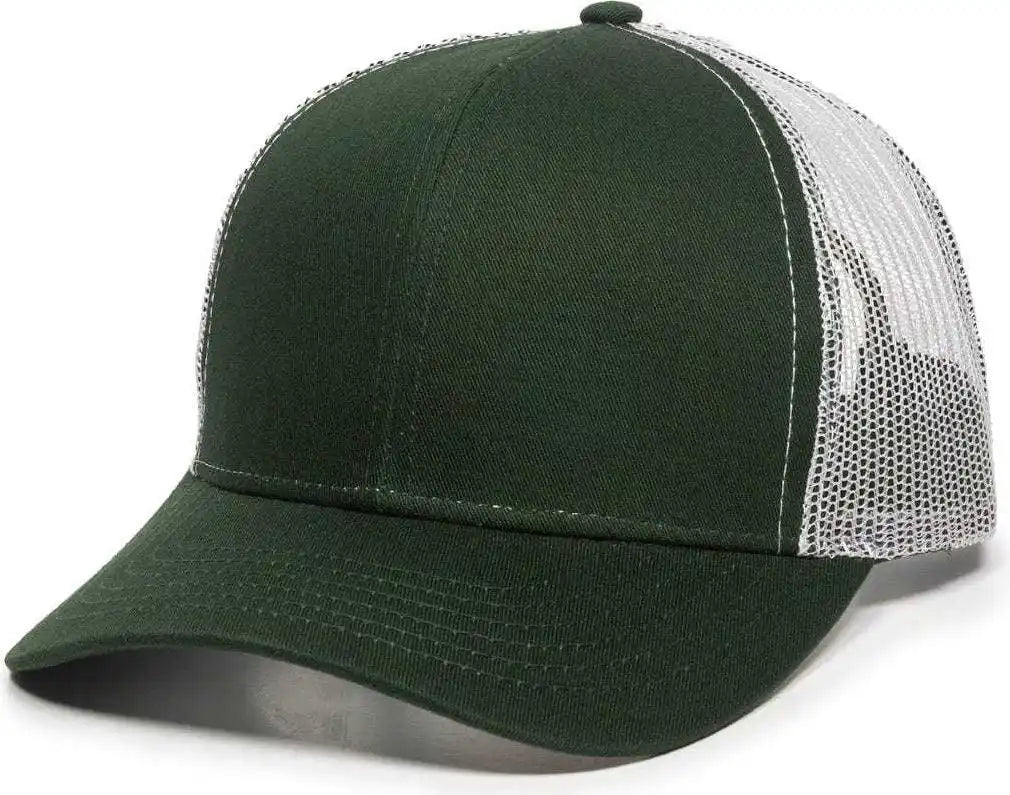 Oc Sports Mbw-600 Team Adjustable Mesh Back Ball Cap - Dk Green White - Forest / 6 7/8’’ - 7 1/2’’