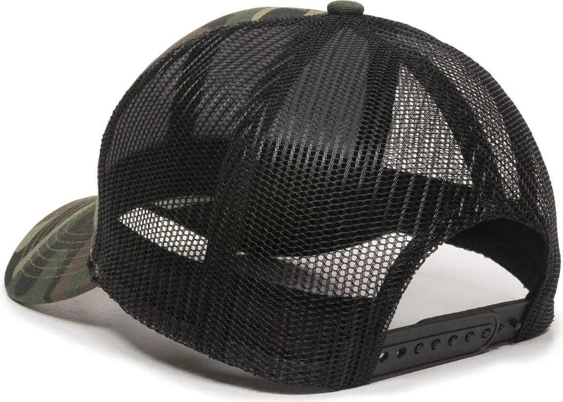 Oc Sports Mbw-600 Team Adjustable Mesh Back Ball Cap - Generic Camo Bk - Green Black / 6 7/8’’ - 7 1/2’’