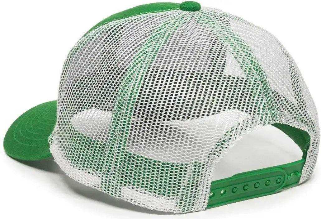 Oc Sports Mbw-600 Team Adjustable Mesh Back Ball Cap - Kelly White - 6 7/8’’ - 7 1/2’’