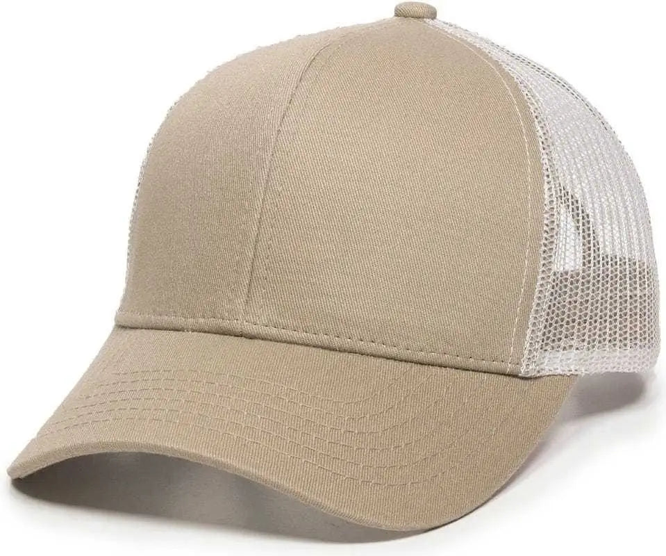 Oc Sports Mbw-600 Team Adjustable Mesh Back Ball Cap - Khaki White