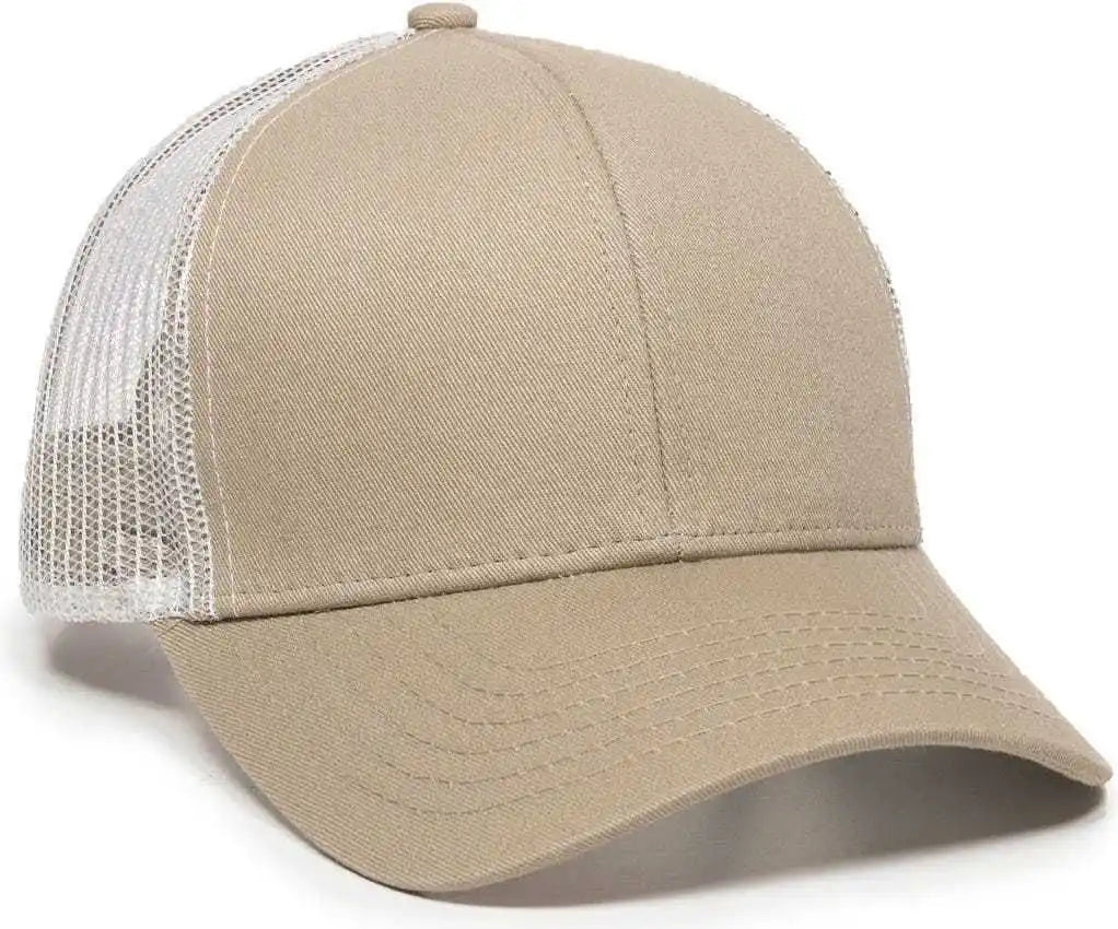 Oc Sports Mbw-600 Team Adjustable Mesh Back Ball Cap - Khaki White - 6 7/8’’ - 7 1/2’’