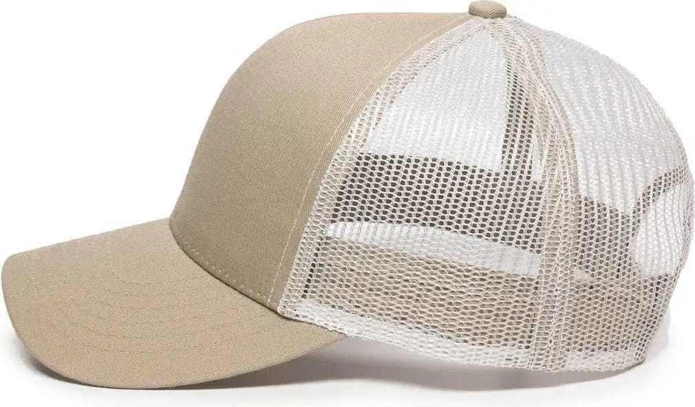 Oc Sports Mbw-600 Team Adjustable Mesh Back Ball Cap - Khaki White