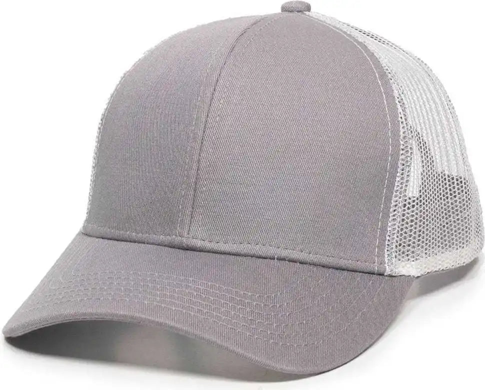Oc Sports Mbw-600 Team Adjustable Mesh Back Ball Cap - Lt Gray White - Light / 6 7/8’’ - 7 1/2’’