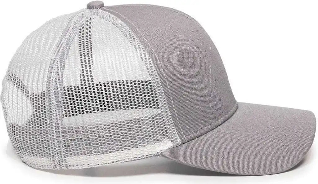 Oc Sports Mbw-600 Team Adjustable Mesh Back Ball Cap - Lt Gray White - Light / 6 7/8’’ - 7 1/2’’