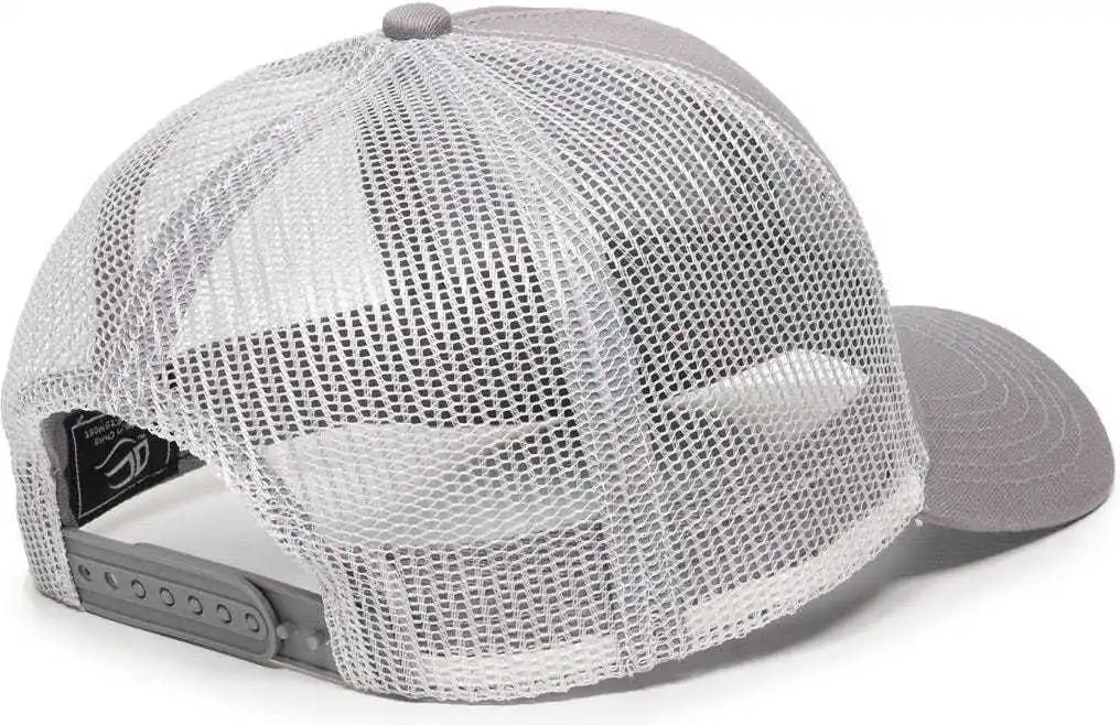 Oc Sports Mbw-600 Team Adjustable Mesh Back Ball Cap - Lt Gray White - Light / 6 7/8’’ - 7 1/2’’