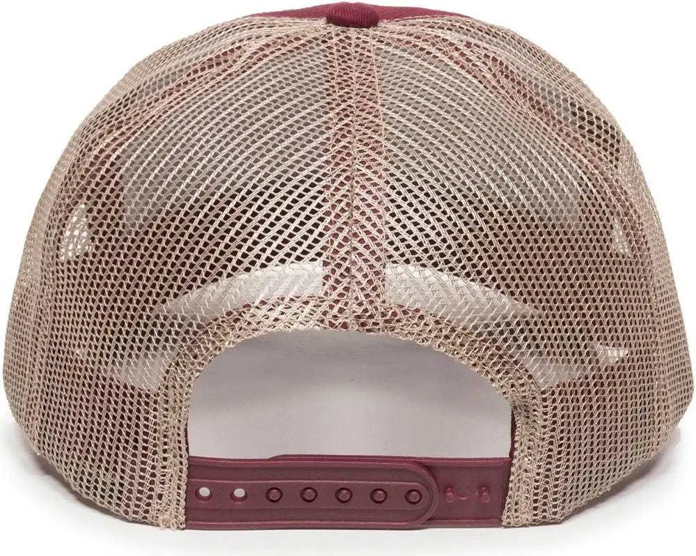 Oc Sports Mbw-600 Team Adjustable Mesh Back Ball Cap - Maroon Khaki