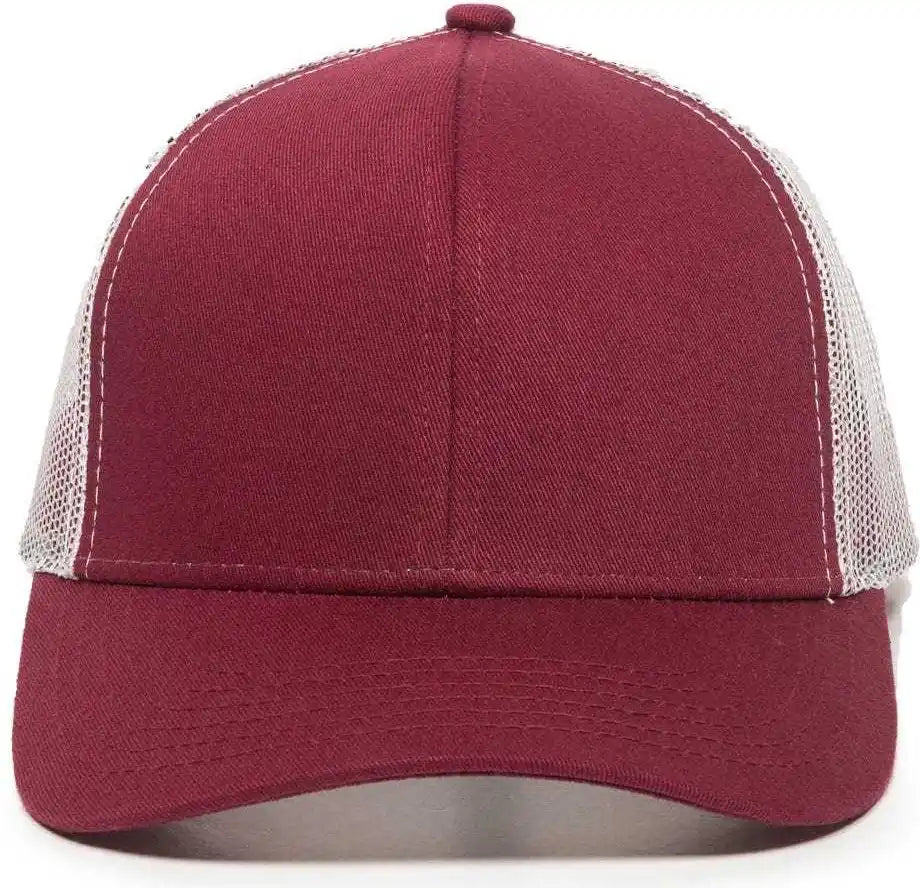 Oc Sports Mbw-600 Team Adjustable Mesh Back Ball Cap - Maroon White - 6 7/8’’ - 7 1/2’’
