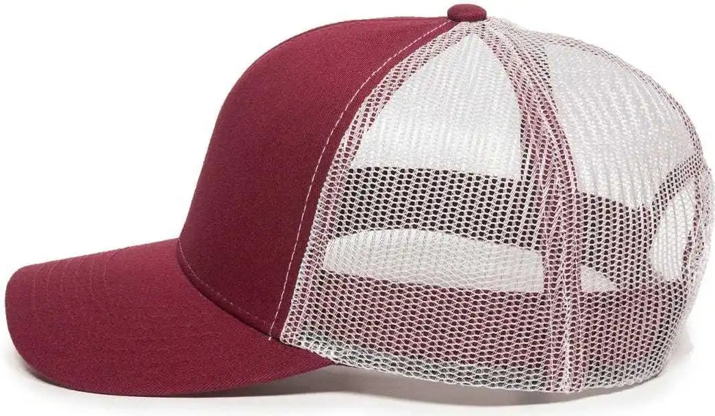 Oc Sports Mbw-600 Team Adjustable Mesh Back Ball Cap - Maroon White - 6 7/8’’ - 7 1/2’’