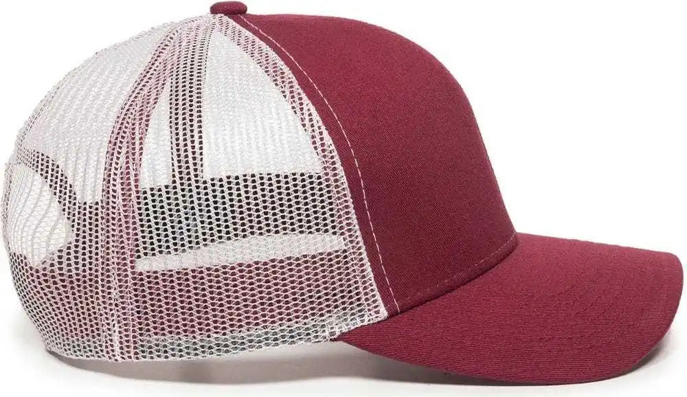 Oc Sports Mbw-600 Team Adjustable Mesh Back Ball Cap - Maroon White - 6 7/8’’ - 7 1/2’’