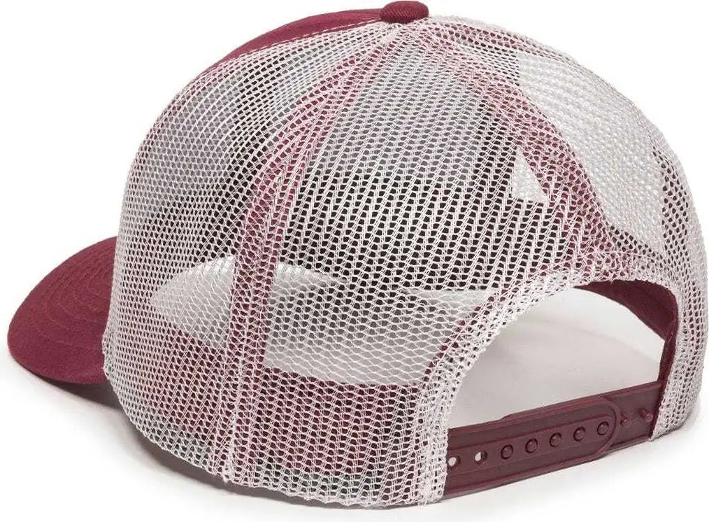 Oc Sports Mbw-600 Team Adjustable Mesh Back Ball Cap - Maroon White - 6 7/8’’ - 7 1/2’’