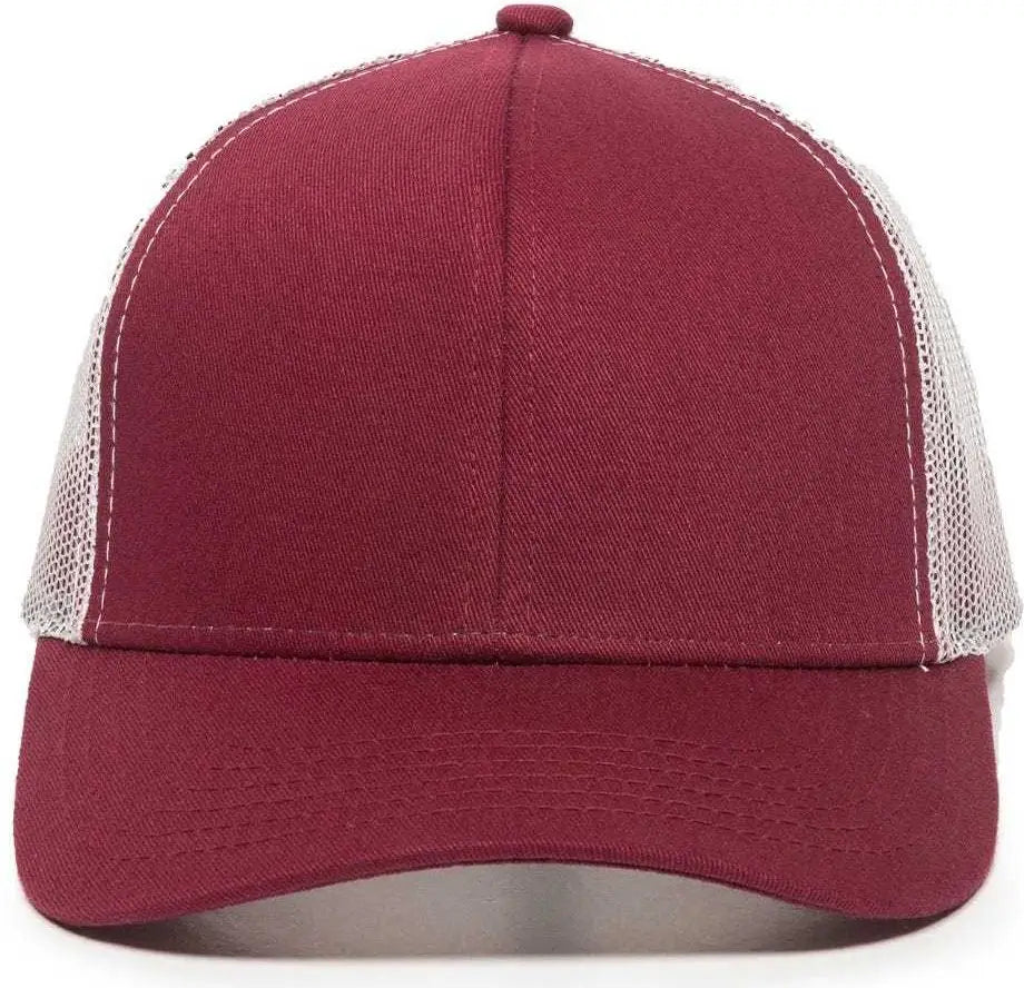 Oc Sports Mbw-600 Team Adjustable Mesh Back Ball Cap - Maroon White - 6 7/8’’ - 7 1/2’’