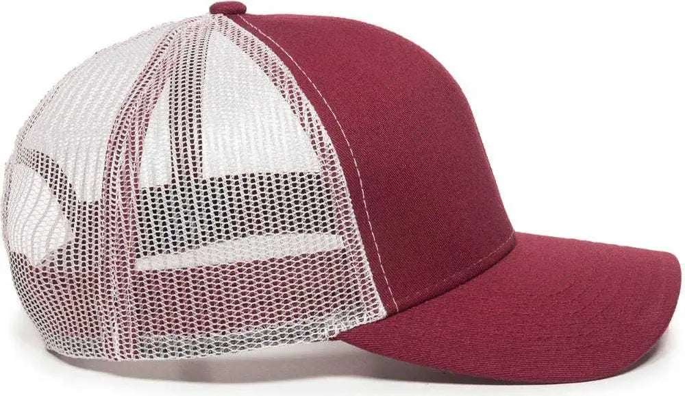 Oc Sports Mbw-600 Team Adjustable Mesh Back Ball Cap - Maroon White - 6 7/8’’ - 7 1/2’’