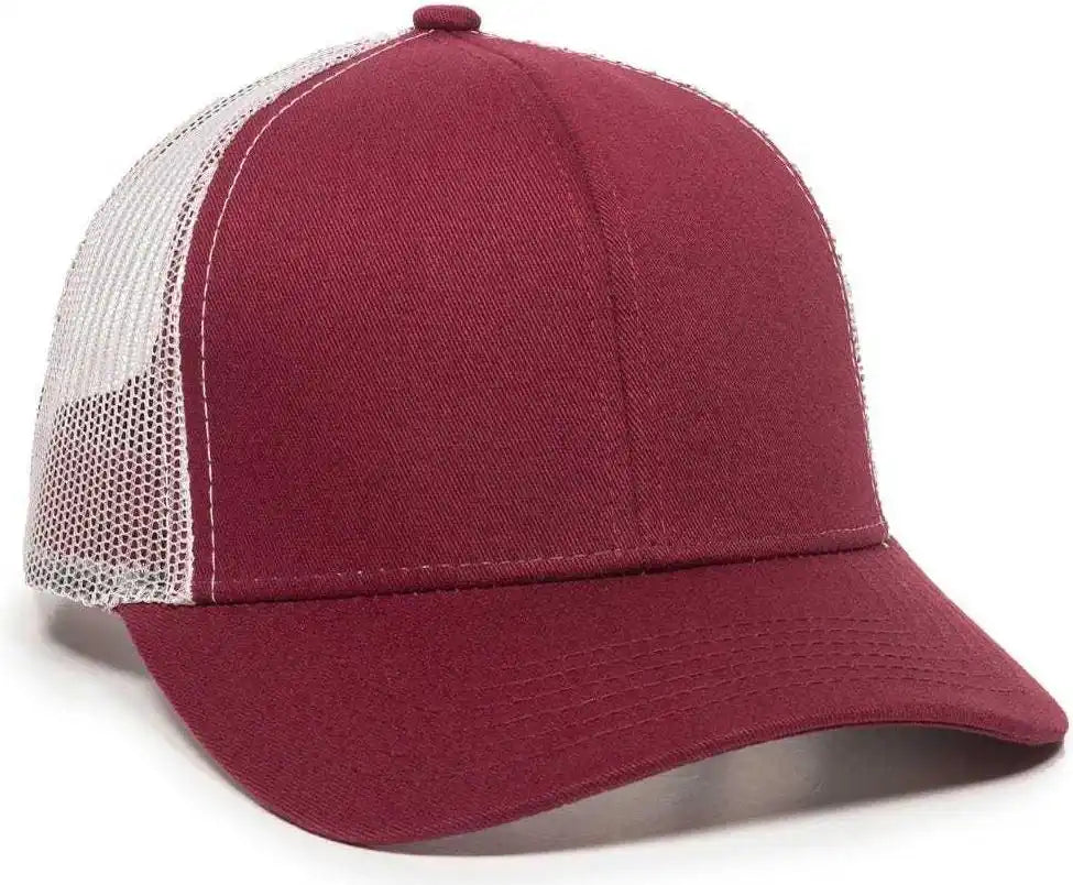 Oc Sports Mbw-600 Team Adjustable Mesh Back Ball Cap - Maroon White - 6 7/8’’ - 7 1/2’’