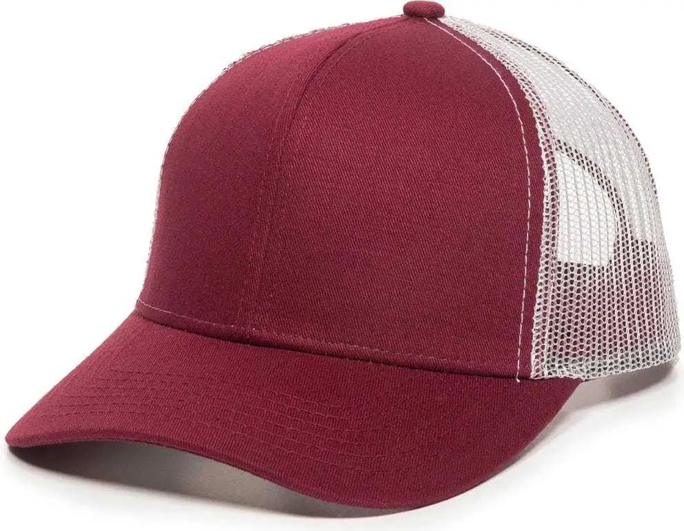 Oc Sports Mbw-600 Team Adjustable Mesh Back Ball Cap - Maroon White