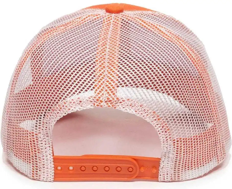Oc Sports Mbw-600 Team Adjustable Mesh Back Ball Cap - Orange White - 6 7/8’’ - 7 1/2’’